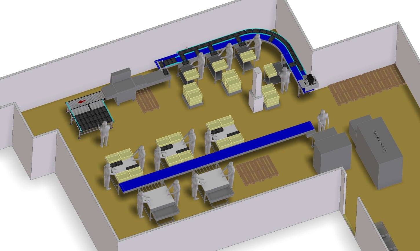 étude et réimplantation en CAO 3D d'une usine de boucherie industrielle et de traiteurs agroalimentaire.