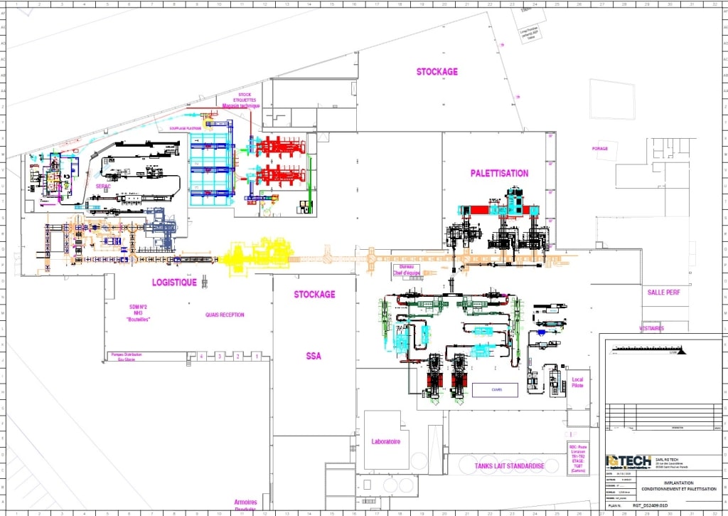 MAJ plan d'implantation laiterie industrielle et lignes bouteilles