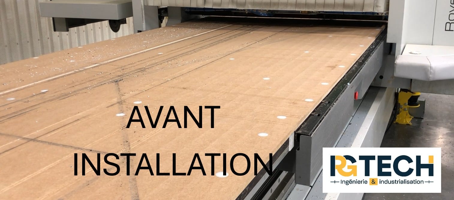 table usinage ouvertures aluminium avant rampe de soufflage